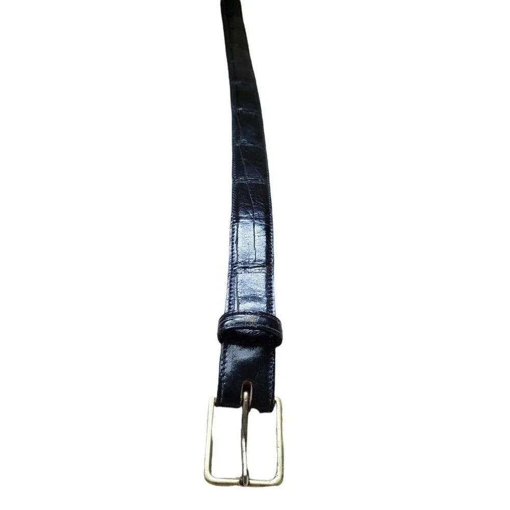 Vintage Ralph Lauren Women's Genuine Alligator Belt Sz 28 Made in Italy 1” Wide
